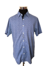 Galaxy by Harvic Shirt Men&#39;s Size Large Blue Floral Island  Casual Butto... - £13.42 GBP