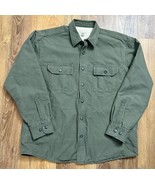 Cabela&#39;s Mens Sherpa Fleece Lined Canvas Shacket Large Olive Green Jacke... - $46.01 CAD