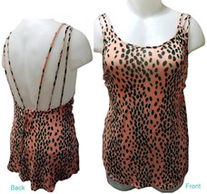 Bar III Sleeveless Animal Print Peach Mini Low Back Swim Dress Cover-Up ... - $19.79