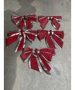 Set Of 5 Municipal Christmas Decorations Commercial Bows 24” By 24” - $49.50