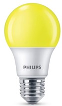 Philips 60w Equivalent Yellow A19 Medium Base LED 8w Equivalent Bug Ligh... - £15.94 GBP