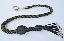 550 Paracord Motorcycle Whip Get Back whip 1&quot; Ball &amp; Skulls 36&quot; - GREEN / BLACK - £23.59 GBP