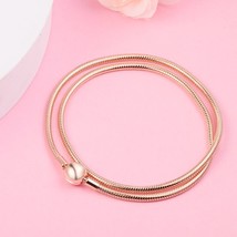 14k Rose gold-plated Moments Snake Chain Necklace Can customize any size  - £45.64 GBP - £56.65 GBP