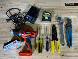 9 Piece Home Hand Tool Set Kit Household Mechanics Drill Tape Measure Wr... - $64.34