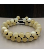 Natural Calcite 8x8 mm Beads Adjustable 2 Strand Thread Bracelet 2TB-53 - £11.64 GBP
