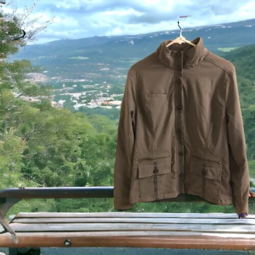 Prana Lydia Utility Jacket  Full Zip w/ Pockets Grey Charcoal Women&#39;s Si... - $38.56