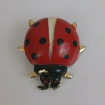 Vintage Cute Ladybug 1.25&quot; x 1.75&quot; Lapel Hat Pin - $5.34