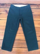 Vtg Kittery Trading Post Hunter Green Wool Flat Front Pants Slacks Mens 35x27 - £39.95 GBP