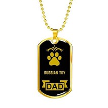 Dog Lover Gift Russian Toy Dad Dog Necklace Stainless Steel or 18k Gold ... - £36.37 GBP