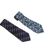 Vintage Robert Talbott Studio Red Blue Geometric 100% Silk Tie 2 Necktie... - $23.28