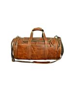Handcrafted Full-Grain Distressed Genuine Tan Leather Vintage Weekender - $2,702.17 MXN