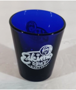 ESKIMO HUT SHOT GLASS Shotglass Blue Shooter White Logo Mighty Cold! 2 in - €13,23 EUR