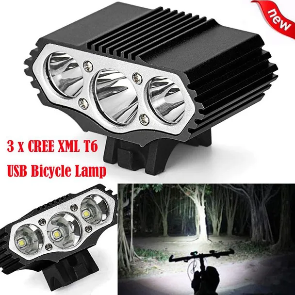LED Bicycle Light waterproof 12000 Lm 3 x XML T6 LED 3 Modes Bicycle Lam... - £8.90 GBP+