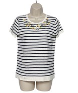 J. Crew Women&#39;s Short Sleeve Sweater Size XS Blue White Striped Floral D... - €15,57 EUR