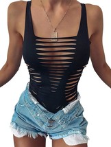 Cut Out Sleeveless Bodysuits  - $56.12