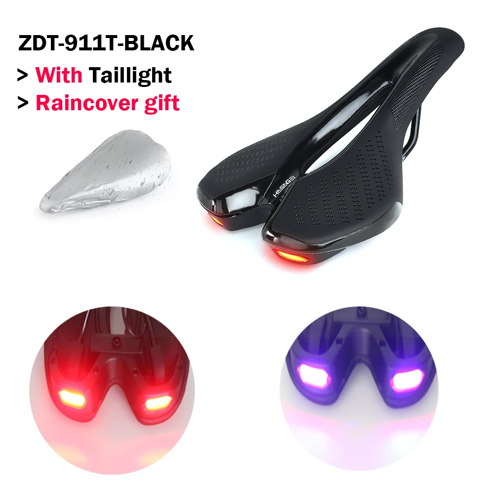 MTB Road Bike Saddle With Taillight Comfort Bicycle Saddle For Men Women Rain Co - £105.58 GBP