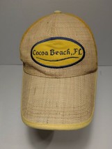 Cocoa Beach Burlap/Mesh Yellow Baseball Cap Hat Snapback Adult - $12.88