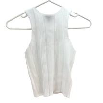 Missguided Tank Top Women&#39;s S White Ribbed 17 inch Long NWT - £6.96 GBP