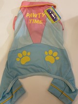 Puppy Jamz Medium Dog Pajamas “Pawty Time” Back Length Up to 14” - £7.70 GBP