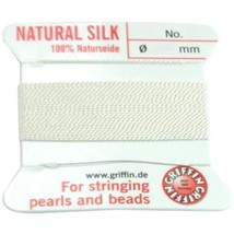 Two White Griffin Silk Bead Stringing Cord #3 - £6.59 GBP