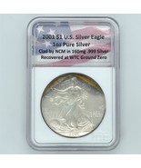 2001 1 $ U.S. Silver Eagle 1oz Argent Pur WTC Ground Zero Récupéré Histo... - €89,82 EUR