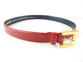 Collectif Genuine Snake Skin Belt 31289 Red M - £23.73 GBP