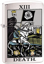 Zippo Lighter - Tarot Deck Card Thirteen Psychic Mystic Satin Chrome - Z... - £19.75 GBP