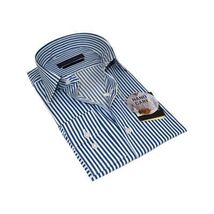 Men's Shirt ENZO PARK Turkey Soft Cotton Wrinkle Resistant Enzo8 Navy Stripe image 3