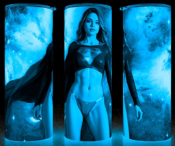 Glow in the Dark Supergirl Sexy Comic Book Girl Galaxy Cup  Mug Tumbler 20oz - £18.06 GBP