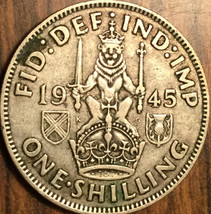 1945 UK GB GREAT BRITAIN SILVER SHILLING COIN - Scottish crest - - $6.95