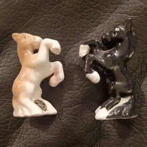 Japanese Victoria Horse Ceramic Salt &amp; Pepper Shakers White 2 x 3 Inches Vintage - £15.13 GBP