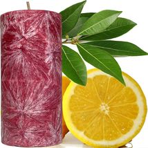 Eucalyptus &amp; Lemon Scented Palm Wax Pillar Candle - £20.08 GBP+