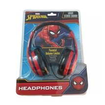 Marvel Spider-Man Kids Wired Headphones Volume Limiting Adjustable Headb... - $19.79