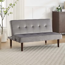 Foldable Flannel Sofa Bed: Adjustable Recliner Futon with Charging Port - $3,187.24 MXN