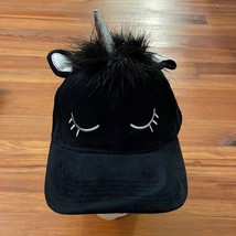 Spooky Streets Black Velour Unicorn Cap Hat OS NEW Halloween Costume Dress-Up - £8.76 GBP