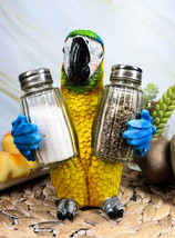 Ebros Tropical Rainforest Blue Scarlet Macaw Parrot Salt Pepper Shakers Holder - £20.47 GBP
