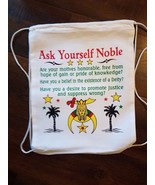Noble Shriner back pack Cotton Tote bag White cotton bag Fraternity gym bag - $8.81