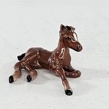 Hagen Renaker Foal Horse Lying Down Bay Miniature Figurine Brown *AS IS* - £18.66 GBP