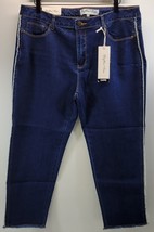 L) Women Rhythm &amp; Rose Capri Raw Edge Side Seam Jeans Size 16 - $276.61 MXN