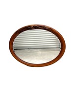 Vintage Solid Wood Carved Mirror Oval Beveled Glass - £629.53 GBP