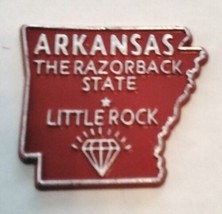 Arkansas die cut rubber fridge magnet silver red the Razorback State Little Rock - £6.68 GBP