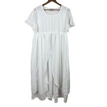 April Cornell Maxi Dress Women Large White Gauze Cotton Cottagecore Beac... - £54.71 GBP
