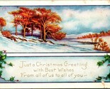 Just a Christmas Greeting Holly Winter Scene UNP Whitney Made DB Postcar... - $3.91
