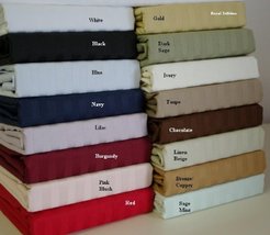 Blancho Bedding Queen Size 100% Egyptian Cotton 600 Thread Count Sateen Stripe S - £63.85 GBP+