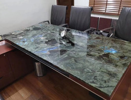 Labradorite Stone Conference Table, Bar Table, Gemstone Dine Table, Offi... - $1,944.83+