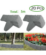 20 PCS Cobbled Stone Effect Border 5m Plastic Garden Lawn Border Edging ... - £36.16 GBP