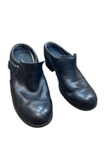 Merrell womens black leather mule clogs shoes 9 SKU 6830 - $24.54