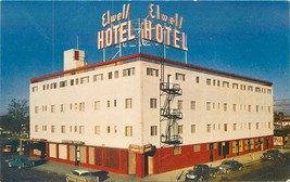 Autos Hotel Elwell 1950s Las Vegas Nevada roadside Gillick postcard 7698 - $5.49