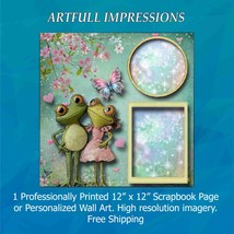 Whimsical Frog Couple – Romantic &amp; Playful Personalized Wall Art or Scra... - $403.44 MXN