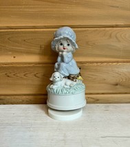 Vintage Musical Kid Figurine Puppy In Box Hand Painted Porcelain - £17.81 GBP